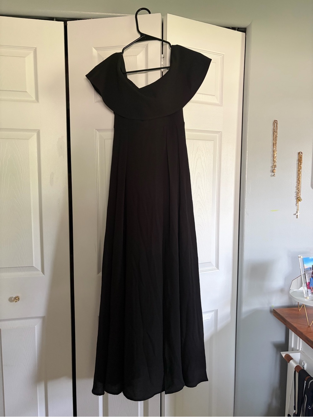 Altar'd State Black Off-Shoulder Maxi Gown